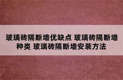 玻璃砖隔断墙优缺点 玻璃砖隔断墙种类 玻璃砖隔断墙安装方法